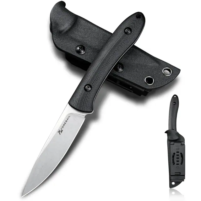 FORESAIL small fixed-blade knife with a G10 handle and Kydex sheath